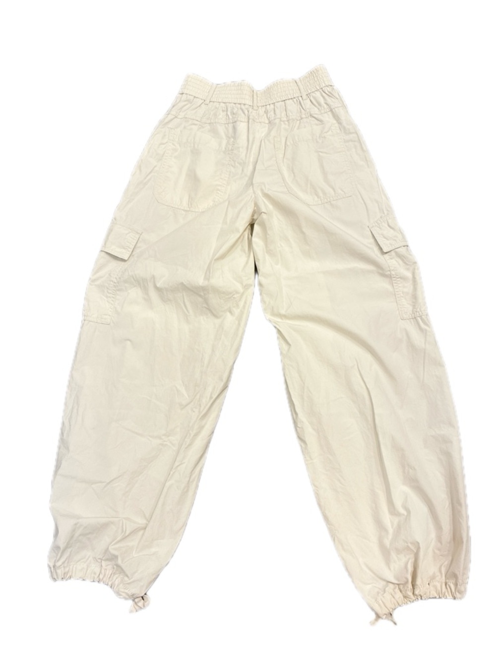 DKNY Beige baggy parachute cargo pants with elastic cuffs Size Small - Picture 3 of 5